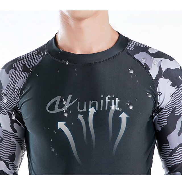 Sportowy Obcisły T-shirt z długim rękawem do pływania i surfowania męskiego - ochrona UV i wysypka - Wianko - 2