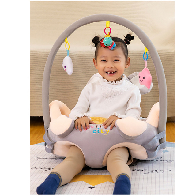 Fotel dziecięcy do nauki siedzenia Cartoon Baby na wygodnej i bezpiecznej antypoślizgowej sofie pluszowej z zabawkami - Wianko - 10
