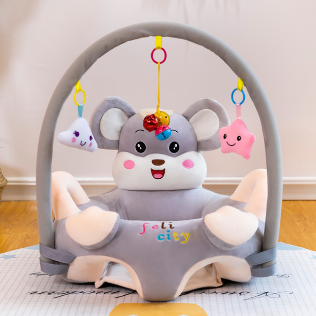 Fotel dziecięcy do nauki siedzenia Cartoon Baby na wygodnej i bezpiecznej antypoślizgowej sofie pluszowej z zabawkami - Wianko - 5
