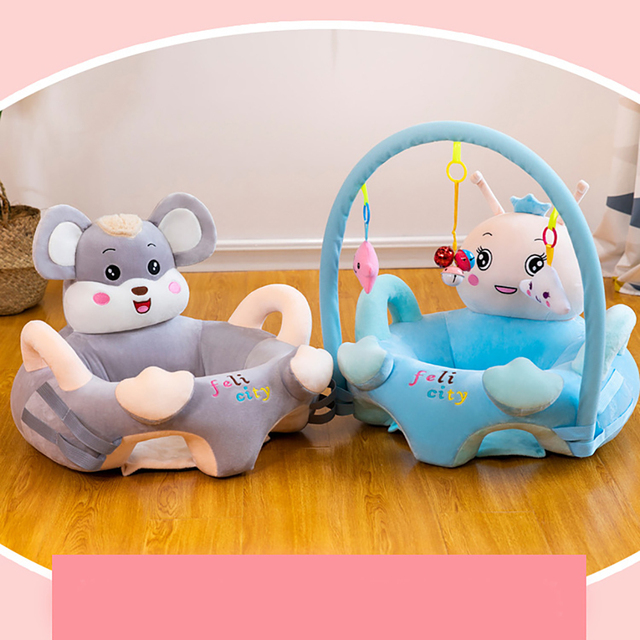 Fotel dziecięcy do nauki siedzenia Cartoon Baby na wygodnej i bezpiecznej antypoślizgowej sofie pluszowej z zabawkami - Wianko - 11