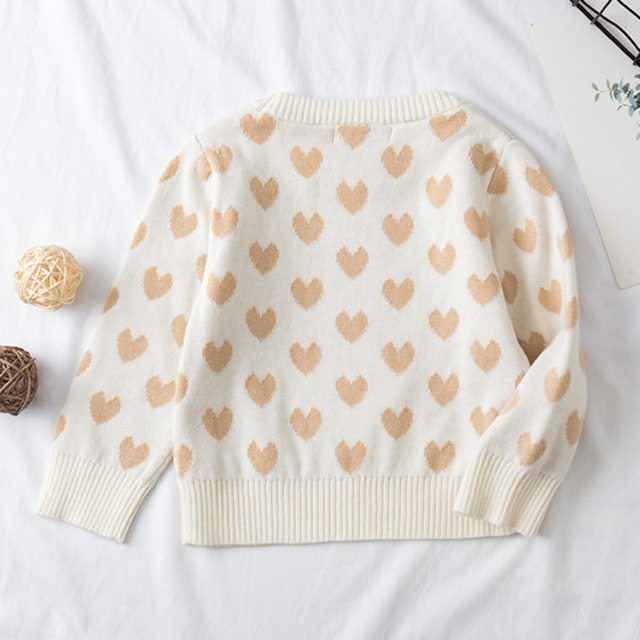 Sweter dziecięcy z dzianiny jesiennej/zimowej 2021 dla dziewczynek i chłopców - Love Heart, bawełna, śliczne wzory - Wianko - 16