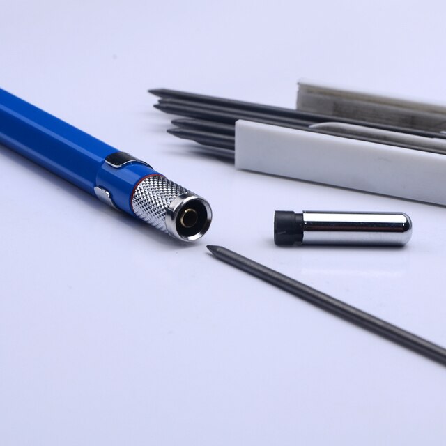Zestaw 12 metalowych ołówków mechanicznych 2.0 mm z uchwytem na przewód do szkicowania - Wianko - 3
