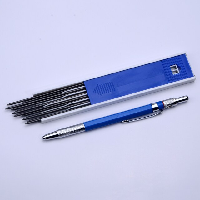 Zestaw 12 metalowych ołówków mechanicznych 2.0 mm z uchwytem na przewód do szkicowania - Wianko - 2