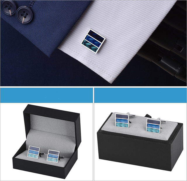 Klasyczne kwadratowe spinki emaliowane SAVOYSHI dla mężczyzn - wysokiej jakości, idealne do smokingów i biznesowych koszul - Wianko - 3