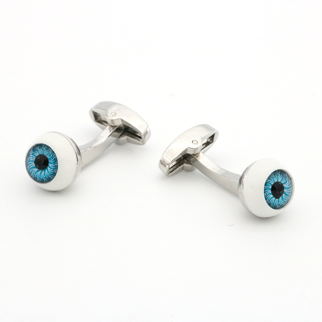 Nowa przesyłka spinki do mankietów IGame o niebieskim kolorze oczu z mosiężnym materiałem wykończeniowym - Wianko - 2