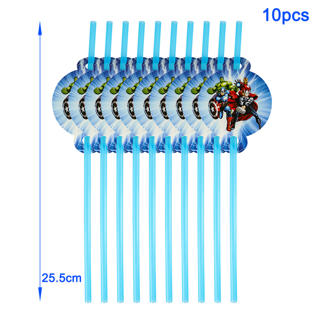 Avengers - dekoracja stołu Baby Shower i urodziny dla dzieci - zestaw jednorazowych talerzy, kubków ze słomkami i naczyń - 151 sztuk - Wianko - 12