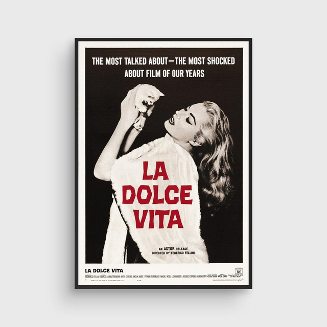 Plakaty i obrazy na ścianę La Dolce Vita Movie - malarstwo nowoczesne do salonu i sypialni - dekoracja wnętrza Cuadros - Wianko - 5