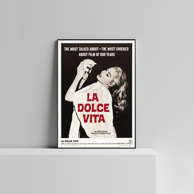 Plakaty i obrazy na ścianę La Dolce Vita Movie - malarstwo nowoczesne do salonu i sypialni - dekoracja wnętrza Cuadros - Wianko - 3