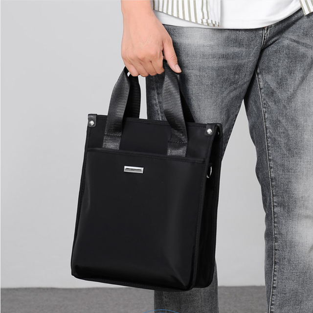 Uniwersalna 15.6-calowa teczkowa torba na laptopa, nylonowa, duża pojemność, wodoodporna, dla mężczyzn, biuro, podróże, torba Crossbody - Wianko - 7
