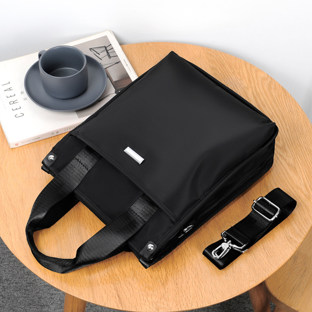 Uniwersalna 15.6-calowa teczkowa torba na laptopa, nylonowa, duża pojemność, wodoodporna, dla mężczyzn, biuro, podróże, torba Crossbody - Wianko - 5