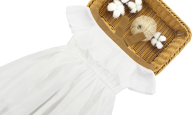 Sukienka plażowa dla dziewczynek w wieku 6-14 lat - biała, letnia moda 2019 - Wianko - 30
