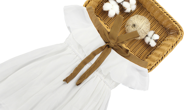 Sukienka plażowa dla dziewczynek w wieku 6-14 lat - biała, letnia moda 2019 - Wianko - 26