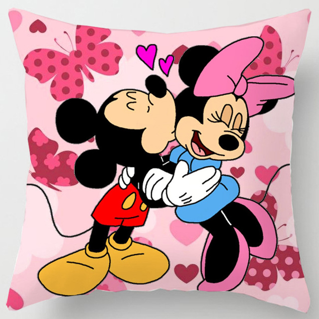 Miękka poszewka na poduszkę Disney Mickey Mouse Minnie Mouse, pluszowa, 45x45cm - Wianko - 2