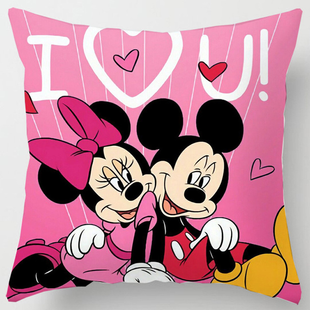Miękka poszewka na poduszkę Disney Mickey Mouse Minnie Mouse, pluszowa, 45x45cm - Wianko - 4