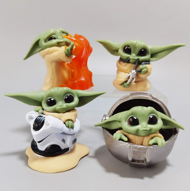 Figurki akcji Disney Baby Yoda Star Wars - 4 sztuki pcv modele rysunkowe z Anime i TV Manga dla chłopców - Wianko - 1