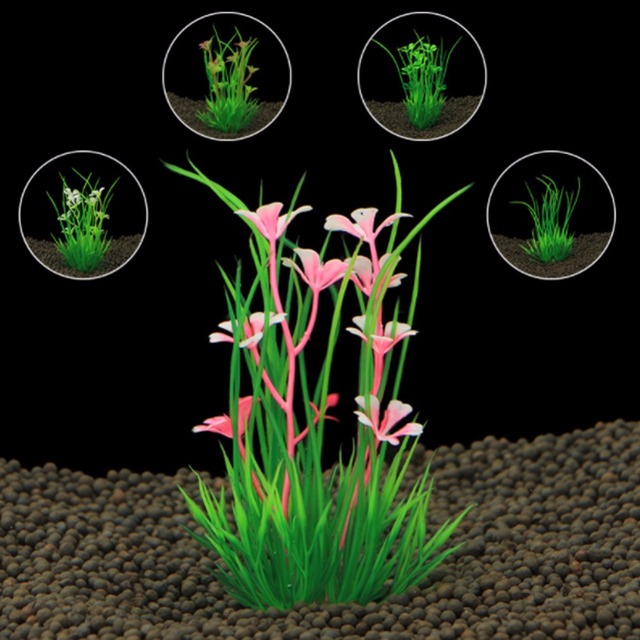 Symulacja wodna ozdoba roślinna do akwarium: dekoracja kwiatowa 5 kolorów i trawa - Wianko - 6