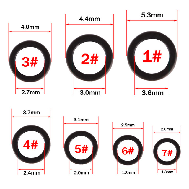 50 sztuk okrągłych złączy Rig pierścień wędkarskich akcesoriów HYBOLAN 2mm-5.3mm matowe czarne O pierścienie - Wianko - 1