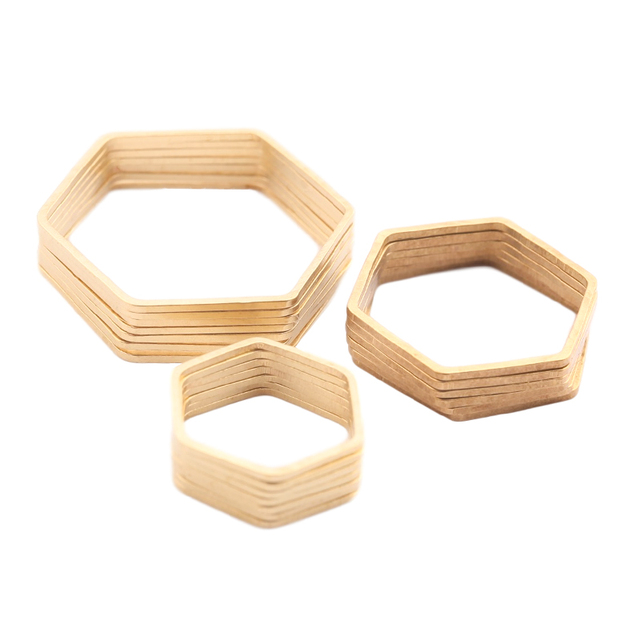20 sztuk złącz mosiężnych z łbem sześciokątnym do tworzenia kolczyków z żywicy o kształcie okręgu i formie geometrycznej - Wianko - 5