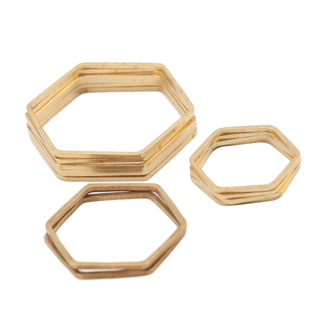 20 sztuk złącz mosiężnych z łbem sześciokątnym do tworzenia kolczyków z żywicy o kształcie okręgu i formie geometrycznej - Wianko - 4