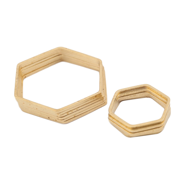 20 sztuk złącz mosiężnych z łbem sześciokątnym do tworzenia kolczyków z żywicy o kształcie okręgu i formie geometrycznej - Wianko - 3