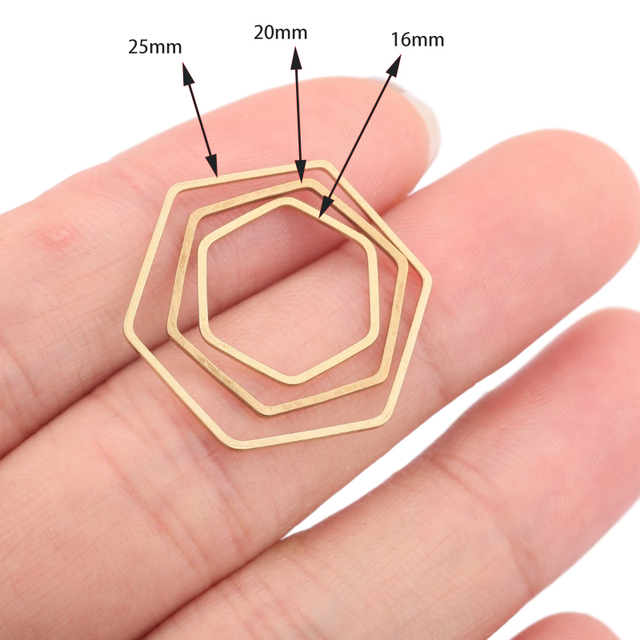 20 sztuk złącz mosiężnych z łbem sześciokątnym do tworzenia kolczyków z żywicy o kształcie okręgu i formie geometrycznej - Wianko - 6