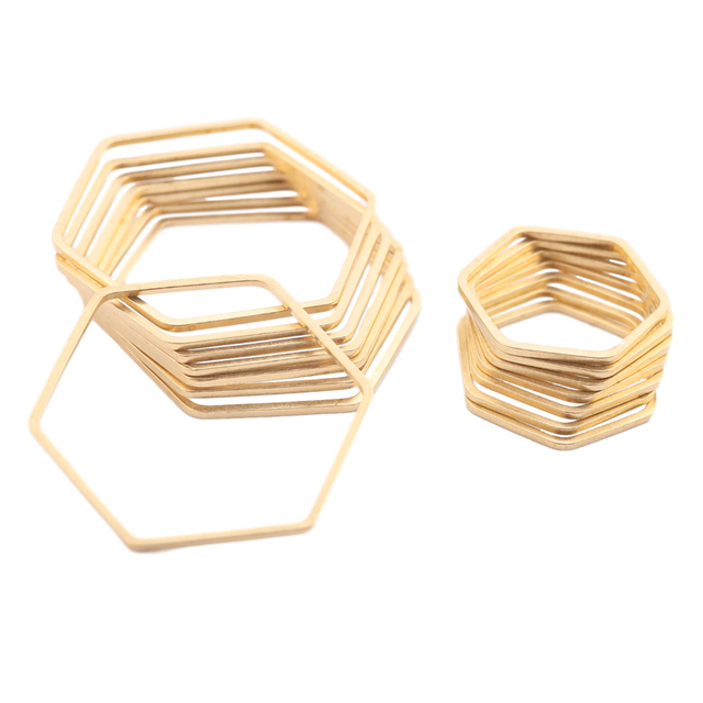 20 sztuk złącz mosiężnych z łbem sześciokątnym do tworzenia kolczyków z żywicy o kształcie okręgu i formie geometrycznej - Wianko - 8