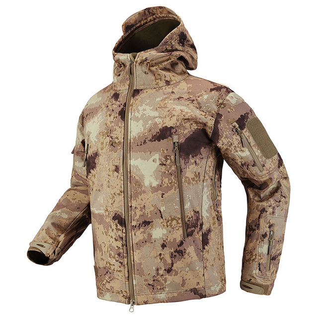 Odkryta termiczna kurtka turystyczna Softshell z kamuflażem, wiatroszczelna i wodoodporna - dla myśliwych, wędkarzy i miłośników trekkingu - Wianko - 12