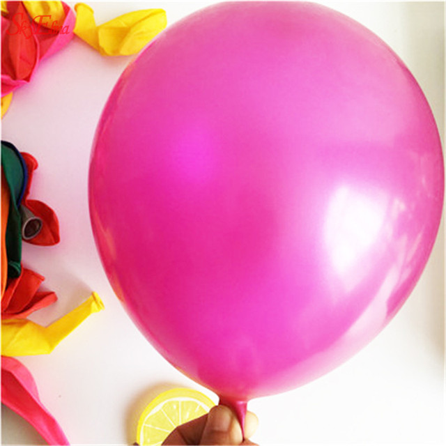 10 różowych perłowych lateksowych balonów nadmuchiwanych dekoracji - ślubne, urodzinowe, dekoracje powietrzne - 6Z SH032-D-10 - Wianko - 8
