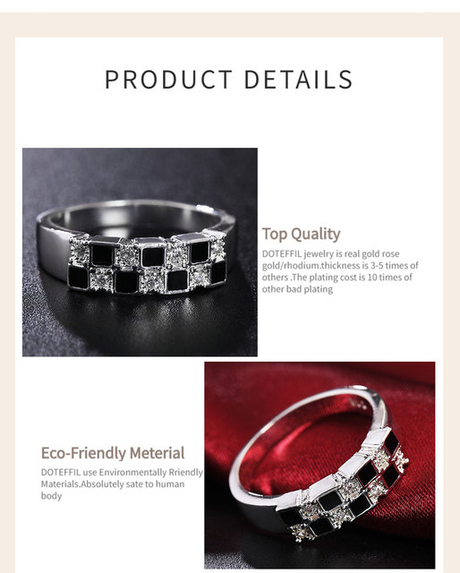 Pierścień mężczyzna/kobieta, DOTEFFIL, 925 srebro, Cube AAA cyrkon, moda ślubna/zaręczynowa, prezent urokliwej biżuterii - Wianko - 3