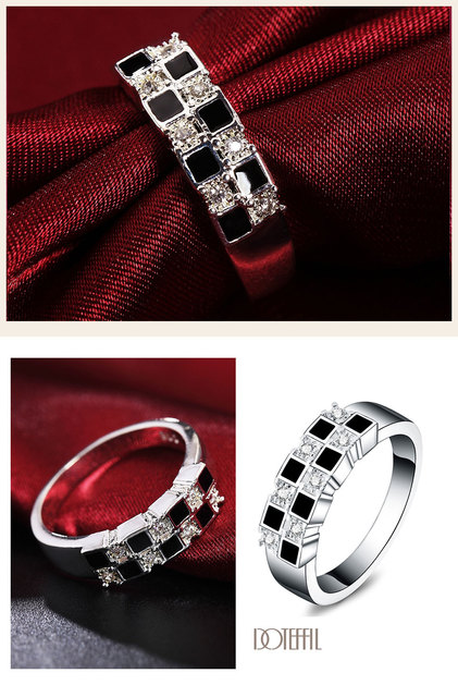 Pierścień mężczyzna/kobieta, DOTEFFIL, 925 srebro, Cube AAA cyrkon, moda ślubna/zaręczynowa, prezent urokliwej biżuterii - Wianko - 5