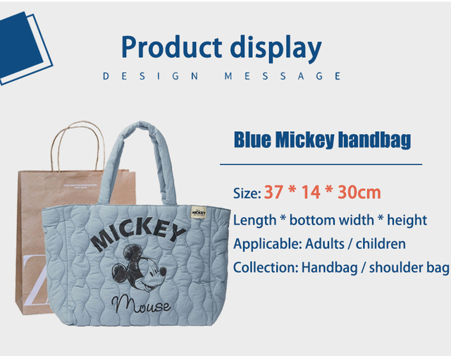 Torebka Disney Mickey dla kobiet - pojemny plecak na pieluchy z wózek organizatorem - modne damskie torby - Wianko - 2