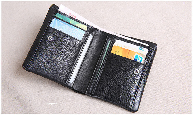 Klasyczny portfel męski z prawdziwej skóry w stylu vintage literka PNDME ze skóry wołowej - krotki model na karty, monety i banknoty - Wianko - 18