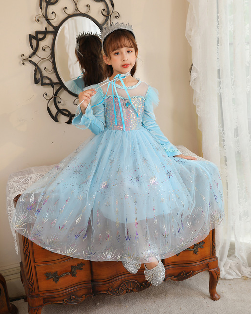 Kostium dla dziewczynek Frozen 2 - sukienka Księżniczki Elsy, inspirowana Królową Śniegu, na Boże Narodzenie, karnawał, cosplay, dla dzieci w wieku 3-10 lat - Wianko - 8