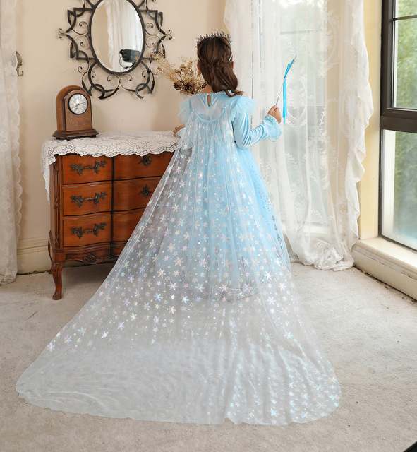 Kostium dla dziewczynek Frozen 2 - sukienka Księżniczki Elsy, inspirowana Królową Śniegu, na Boże Narodzenie, karnawał, cosplay, dla dzieci w wieku 3-10 lat - Wianko - 4