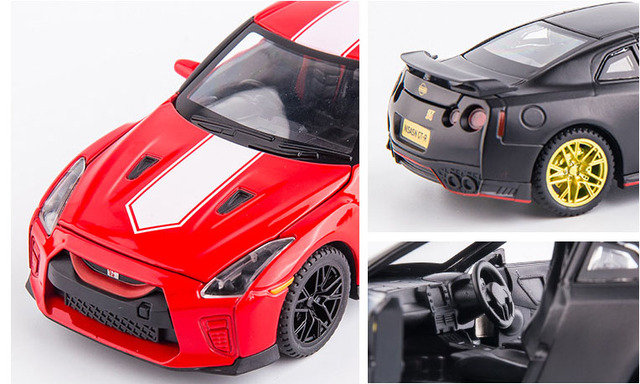 Symulacja 1:32 Nissan GTR R34 R35 Skyline Ares aluminiowy model samochodu Diecasts metalowa zabawka kolekcjonerska dla dzieci - Wianko - 3