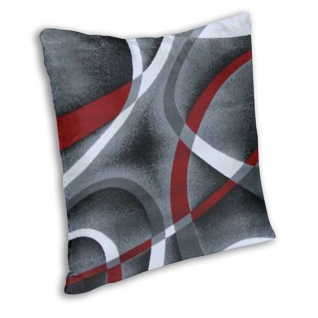 Nowoczesna abstrakcyjna poszewka na poduszkę, szary/czerwony, wzór Nordic, geometryczna tekstura - Wianko - 2