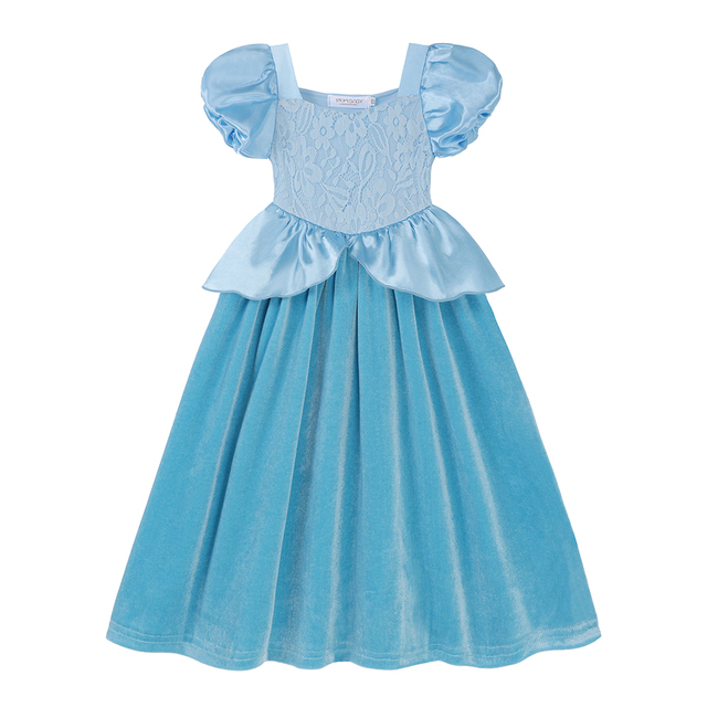Kopciuszek - sukienka Disney Princess dla małych dziewcząt w stylu dorywczym, inspirowana Śnieżką o rozmiarze 2-10T - Wianko - 2