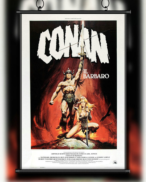 64 plakat jedwabny Home Deco Arnold Schwarzenegger Conan Barbarzyńca Film Wall Art - prezent na Boże Narodzenie - Wianko - 1