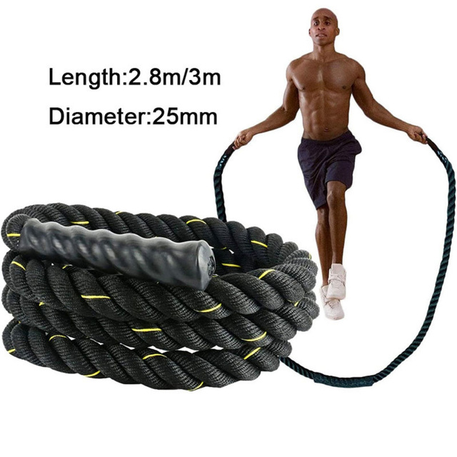 Skakanka sportowa o długości 3 metrów i grubości 25 mm z ważoną linią - idealna do treningu siłowego i poprawy kondycji - Wianko - 2