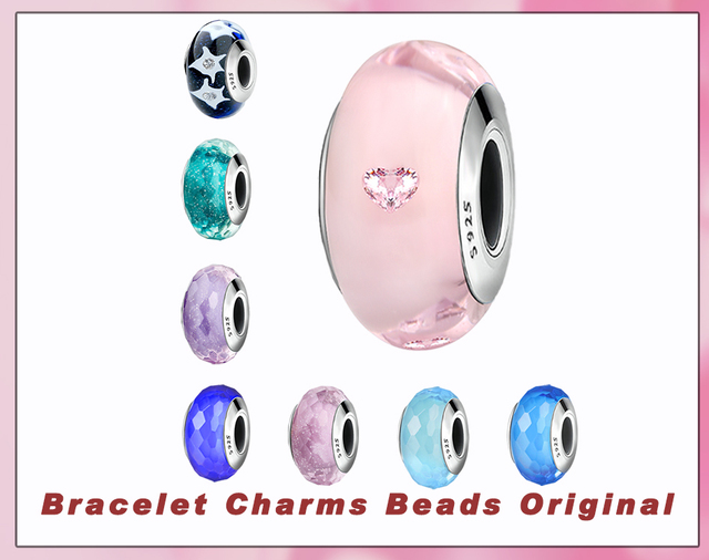 Paciorki szklane Fit Charms srebro 925 - oryginalne bransoletki koraliki DIY Making - Wianko - 1