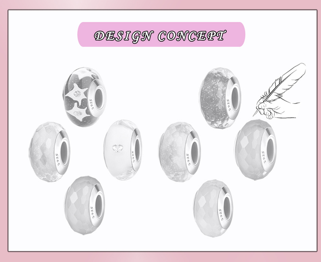 Paciorki szklane Fit Charms srebro 925 - oryginalne bransoletki koraliki DIY Making - Wianko - 9