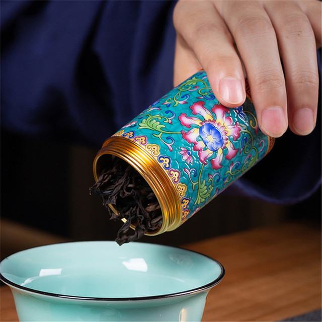 Ceramiczne Mini Kolorowe Puszki na Herbatę z Emalią - Przenośne Pojemniki na Przyprawy z Caddy - Zbiorniki Gospodarstwa Domowego - Wianko - 10