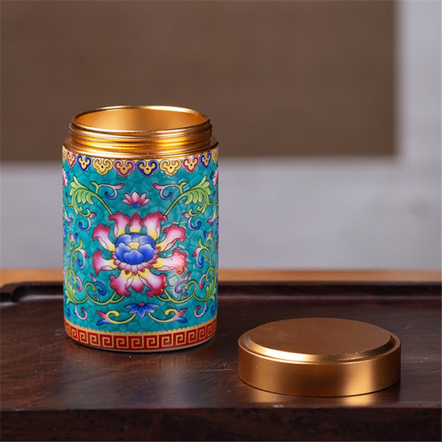 Ceramiczne Mini Kolorowe Puszki na Herbatę z Emalią - Przenośne Pojemniki na Przyprawy z Caddy - Zbiorniki Gospodarstwa Domowego - Wianko - 7