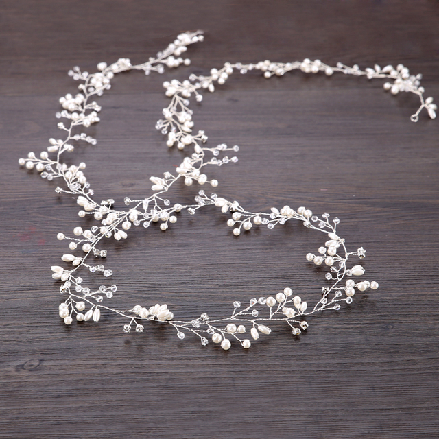Zachodnia koronkowa biżuteria do włosów dla panny młodej - ręcznie wykonane kwiaty z kryształami i nakrycia głowy dla nowożeńców - Wianko - 14
