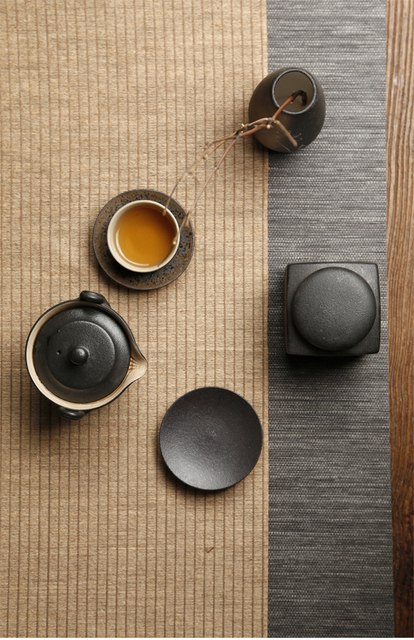 Gruba ceramika - uchwyt na kubek herbaty i podkładka - japońska doniczka ceramiczna, termiczna mata izolacyjna - Wianko - 6