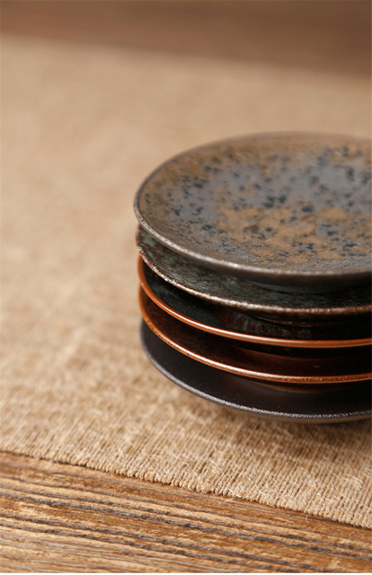 Gruba ceramika - uchwyt na kubek herbaty i podkładka - japońska doniczka ceramiczna, termiczna mata izolacyjna - Wianko - 10