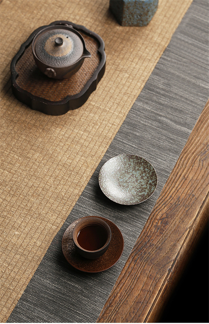 Gruba ceramika - uchwyt na kubek herbaty i podkładka - japońska doniczka ceramiczna, termiczna mata izolacyjna - Wianko - 3