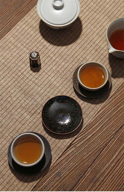 Gruba ceramika - uchwyt na kubek herbaty i podkładka - japońska doniczka ceramiczna, termiczna mata izolacyjna - Wianko - 8