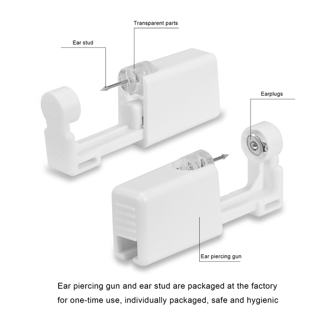 Jednorazowe sterylne urządzenie do przekłuwania uszu Tragus Helix Piercing Gun Kit z kolczykiem i zestawem narzędzi - Wianko - 4