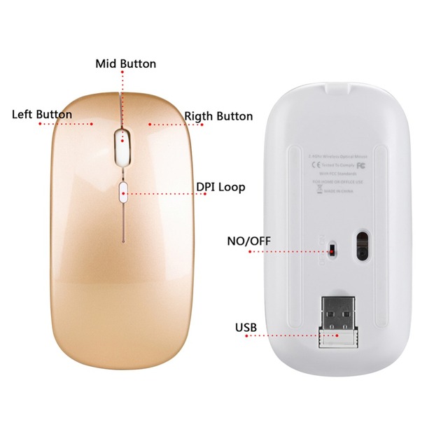Mysz bezprzewodowa 1600Dpi 2.4G - ultra-cienka i cicha, idealna do laptopa i biura - Wianko - 11